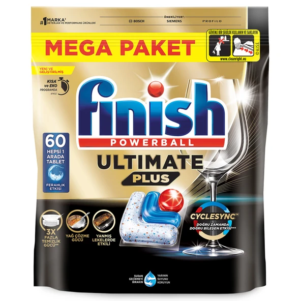Finish Ultimate Plus Hepsi 1 Arada 60 Tablet 732G (8'li Paket) ürün görseli 1