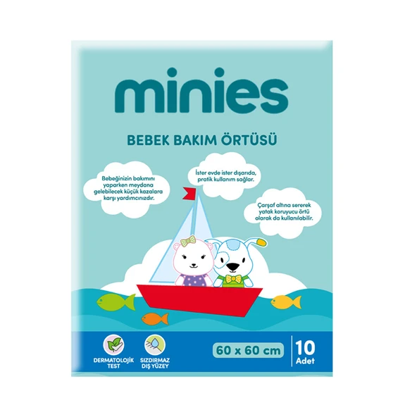 Minies Bebek Bakım Örtüsü 10 Adet 60 x 60 Cm (7'li Paket) ürün görseli 1