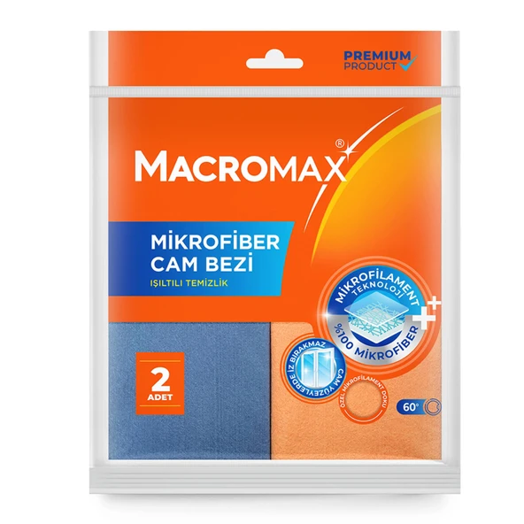 Macromax Mikrofiber Cam Bezi 2'li (6'li Paket) ürün görseli 1