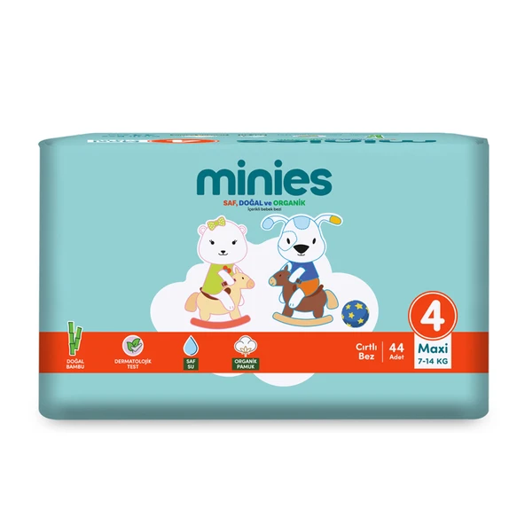 Minies Bebek Bezi Maxi 4 Beden 7-14 Kg 44 Adet (6'li Paket) ürün görseli 1