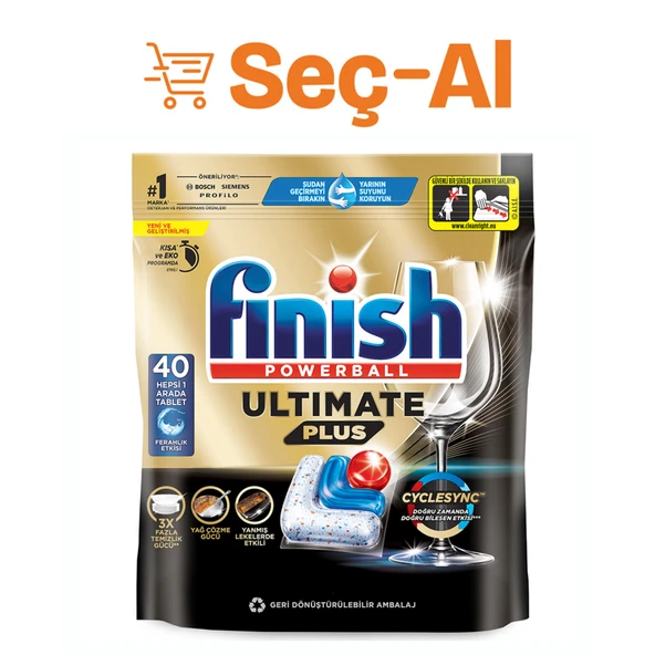 Finish Ultimate Plus Hepsi 1 Arada 40 Tablet 488 G (8'li Paket) ürün görseli 1