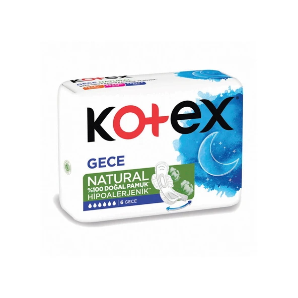 Kotex Natural Ultra Tekli Paket Gece 6'lı (7'li Paket) ürün görseli 1