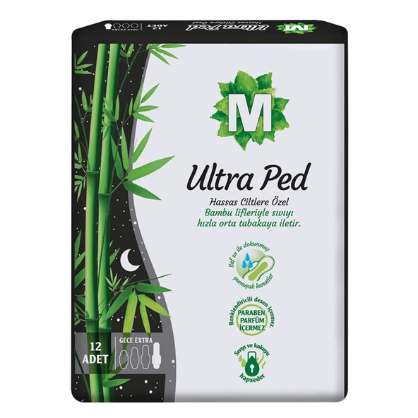 Migros Ultra Hijyenik Ped Gece Extra 12'li (8'li Paket) ürün görseli 1