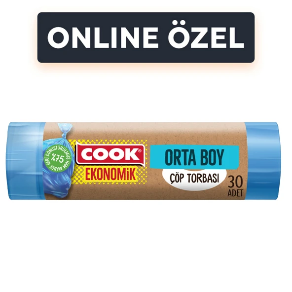 Cook Geri Dönüşüm Çöp Torbası Orta Boy 30'lu (5'li Paket) ürün görseli 1