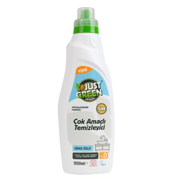 Just Green Organic Çok Amaçlı Yüzey Temizleyici Sirkeli 1 L (6'li Paket) ürün görseli 1