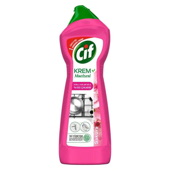 Cif Krem Mucizesi Sakura Parfümlü Yüzey Temizleyici 750 ml (8'li Paket) ürün görseli 1