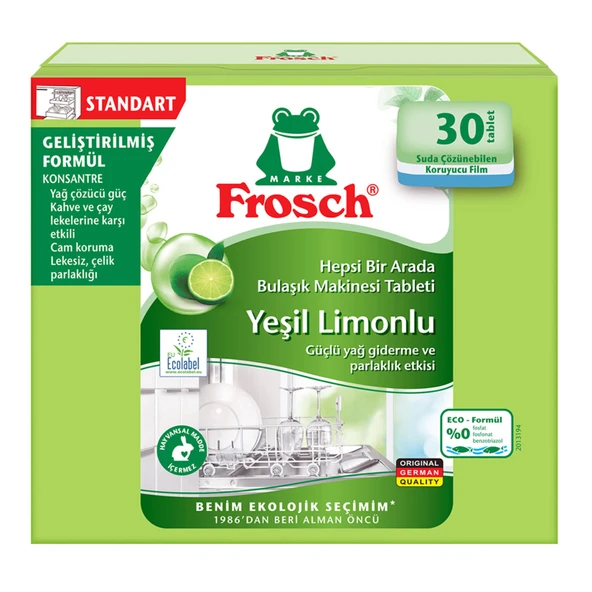 Frosch Yeşil Limon Bulaşık Makinesi Tablet 30'lu (6'li Paket) ürün görseli 1