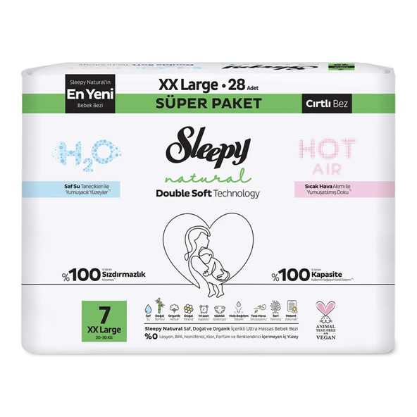 Sleepy Natural Double Soft  7 No 20-30 Kg 28'li (3'li Paket) ürün görseli 1