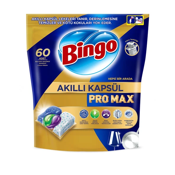Bingo Akıllı Kapsül Pro Max Limon Kokulu 60'lı 822 G (3'li Paket) ürün görseli 1
