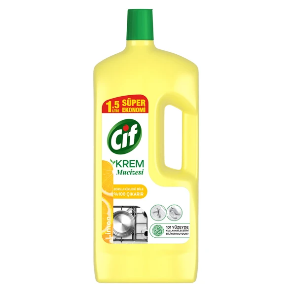 Cif Krem Yeni Nesil Yüzey Temizleyici Limon 1500 Ml (4'li Paket) ürün görseli 1