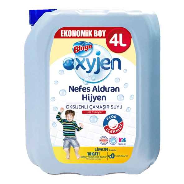 Bingo Oksijen Çamaşır Suyu Limon Kokulu 4 L (7'li Paket) ürün görseli 1
