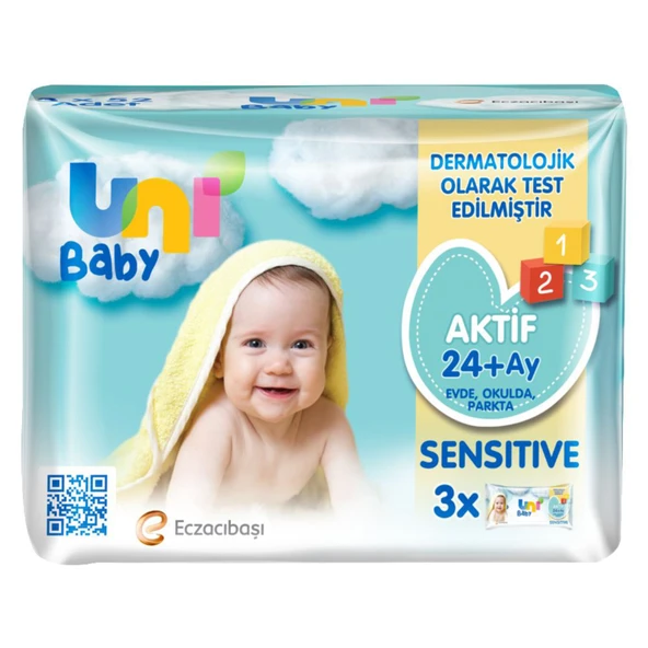 Uni Baby Aktif Sensitive Islak Mendil 3x52'li (6'li Paket) ürün görseli 1