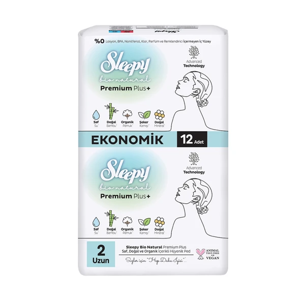 Sleepy Bio Premium Eco Hijyenik Ped Uzun 12'li (8'li Paket) ürün görseli 1
