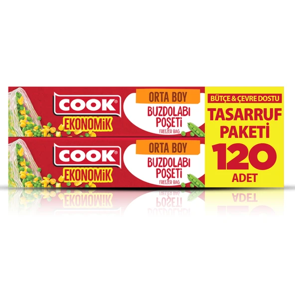 Cook Eko Buzdolabı Poşeti Orta Boy 120'li (6'li Paket) ürün görseli 1