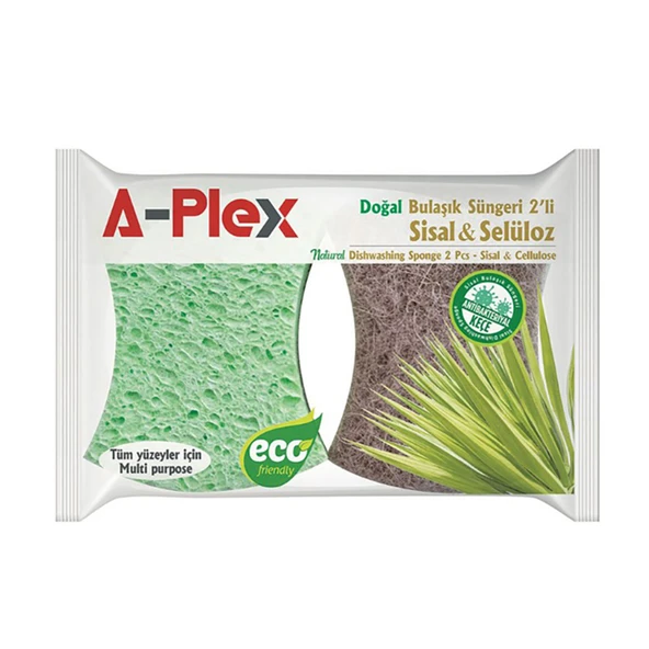 A-plex Sisal Selülozik Bulaşık Süngeri 2'li (7'li Paket) ürün görseli 1