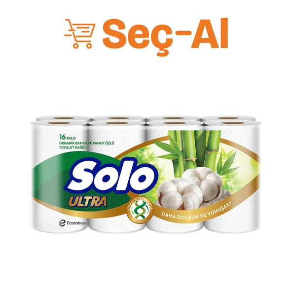 Solo Ultra Organik Bambu & Pamuk Özlü Tuvalet Kağıdı 16'lı (3'li Paket) ürün görseli 1