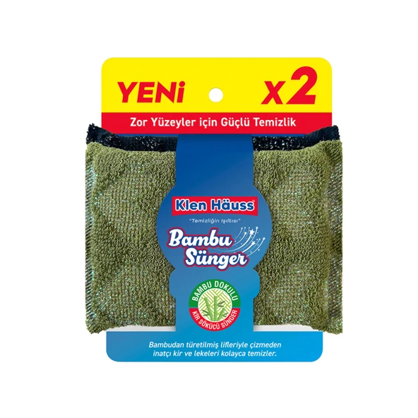 Klen Hauss Bambu Sünger 2'li (8'li Paket) ürün görseli 1