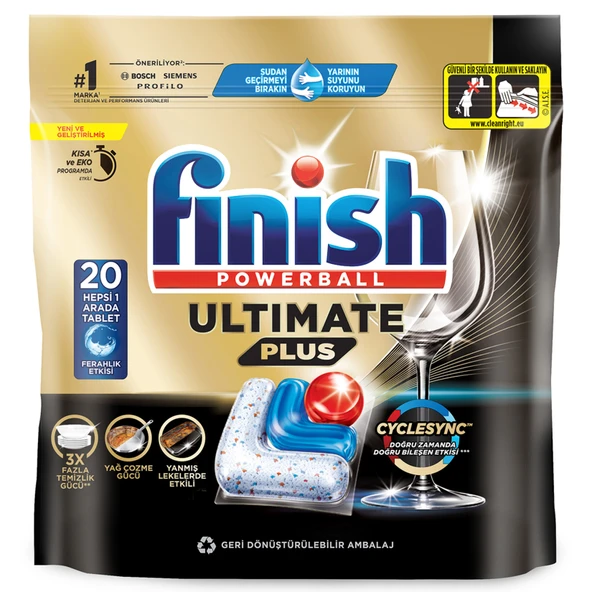 Finish Ultimate Plus Hepsi 1 Arada 20 Tablet 244 G (8'li Paket) ürün görseli 1