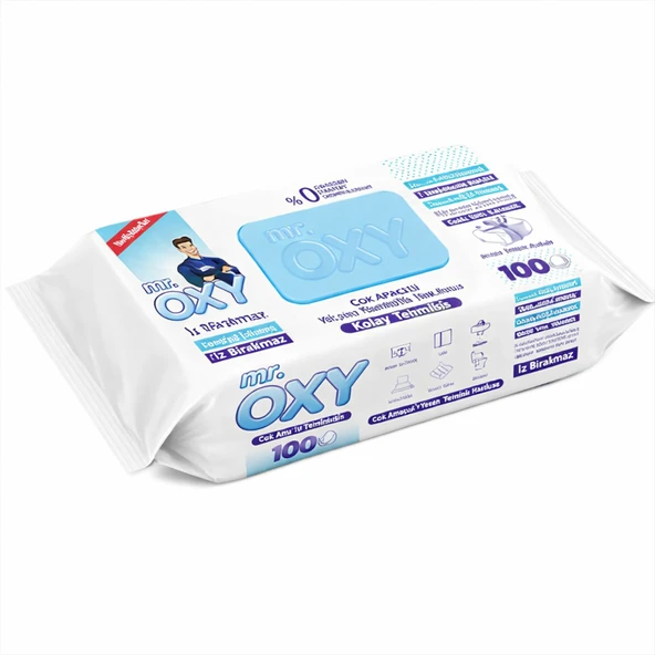 Mr.Oxy Yüzey Temizlik Havlusu Beyaz Sabun 100'lü (8'li Paket) ürün görseli 1