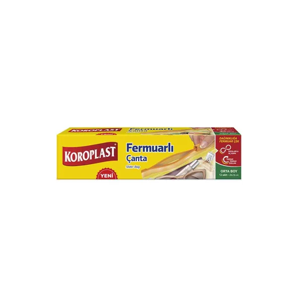 Koroplast Fermuarlı Çanta Orta Boy 12'li (7'li Paket) ürün görseli 1