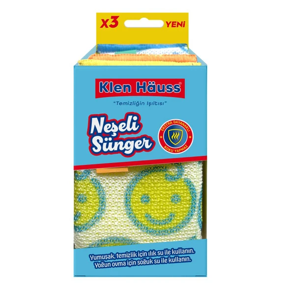 Klen Hauss Neşeli Sünger 3'lü (3'li Paket) ürün görseli 1