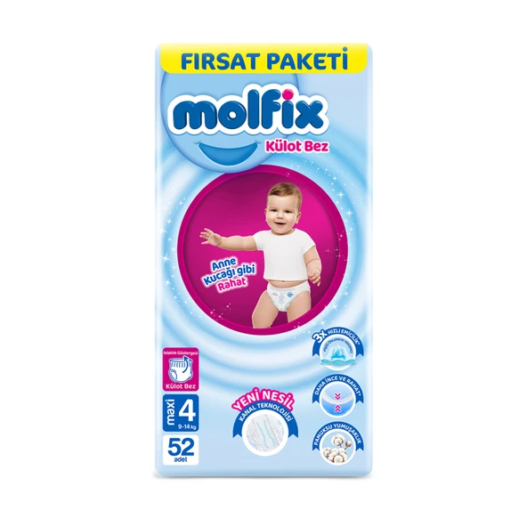 Molfix Külot Bez Fırsat Paketi 4 Numara 9-14 Kg 52'li (5'li Paket) ürün görseli 1