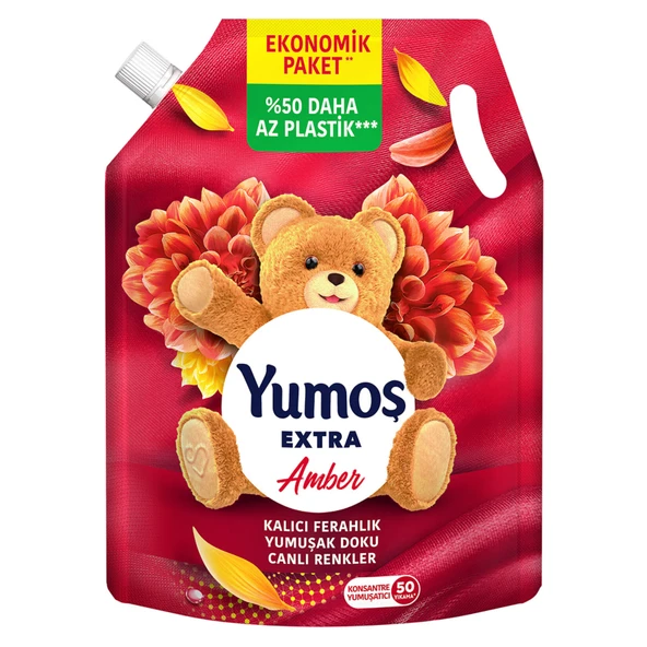 Yumoş Extra Amber Konsantre Yumuşatıcı Pouch 1200 Ml (4'li Paket) ürün görseli 1