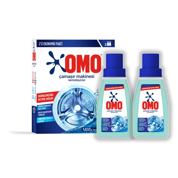 Omo Çamaşır Makinesi Temizleyicisi Çam Esintisi 2x200 Ml (7'li Paket) ürün görseli 1