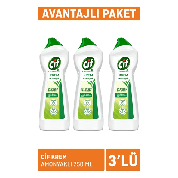 Cif Krem Amonyaklı 3 x 750Ml (8'li Paket) ürün görseli 1