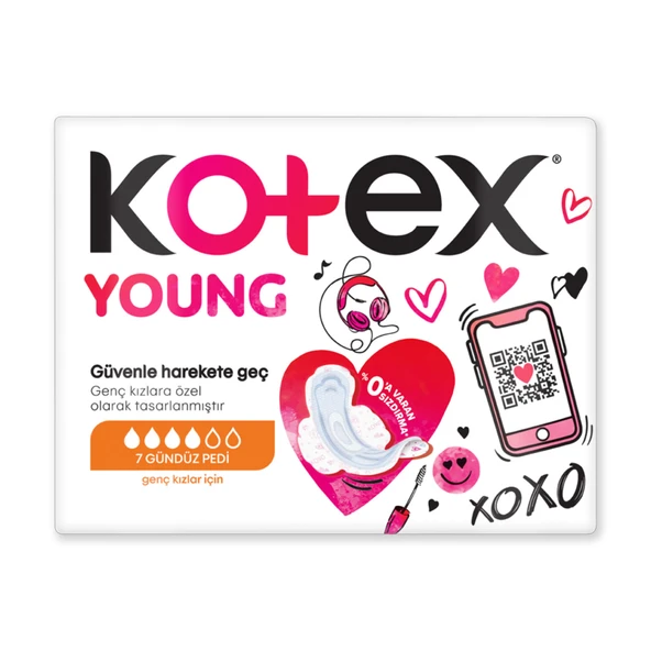 Kotex Young Ultra Gündüz Pedi 7'li (5'li Paket) ürün görseli 1
