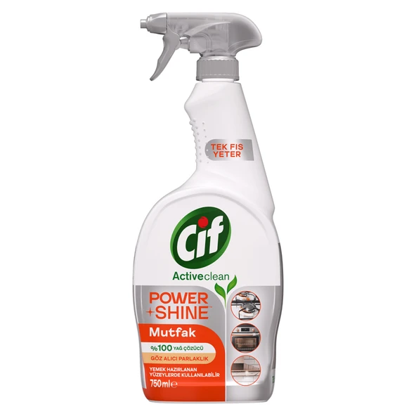 Cif Power & Shine Sprey Mutfak İçin Temizleyici ve Yağ Çözücü 750 Ml (8'li Paket) ürün görseli 1