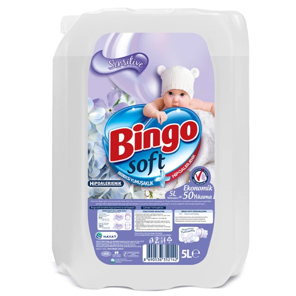 Bingo Soft Yumuşatıcı 5 L Sensitive (8'li Paket) ürün görseli 1