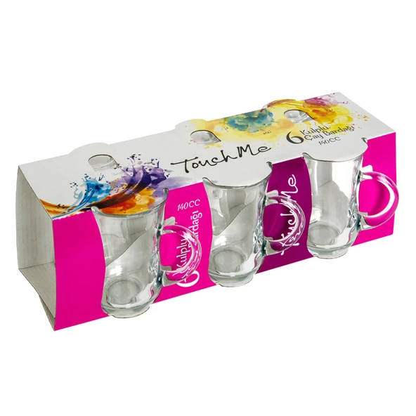 Touch Me Kulplu Çay Bardağı 6'lı 145 Cc (6'li Paket) ürün görseli 1