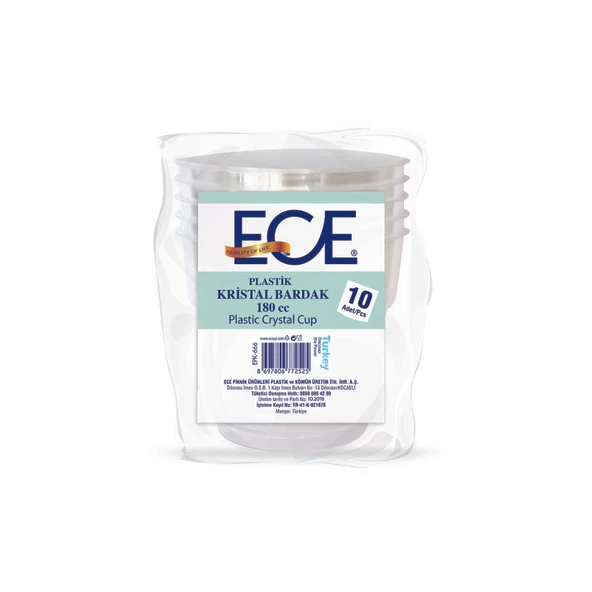 Ece Kristal Bardak 10'lu 180 Cc (7'li Paket) ürün görseli 1