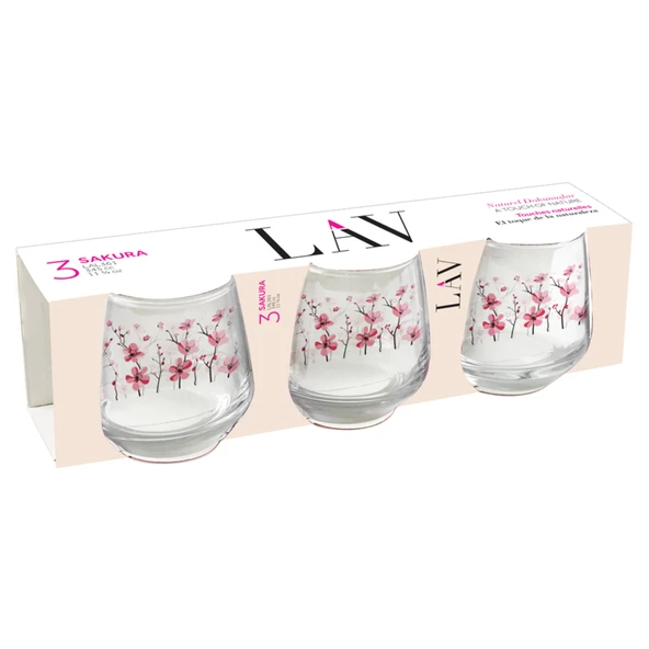 Lav Sakura 3'lü Meşrubat Bardağı 345 Cc (4'li Paket) ürün görseli 1