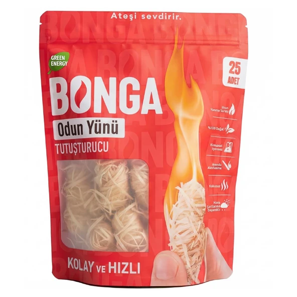 Bonga Odun Yünü Tutuşturucu 25 Adet / 350 G (3'li Paket) ürün görseli 1
