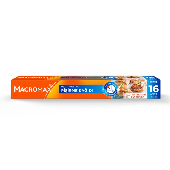 Macromax Hazır Kesilmiş Yağlı Pişirme Kağıdı 16'lı (8'li Paket) ürün görseli 1