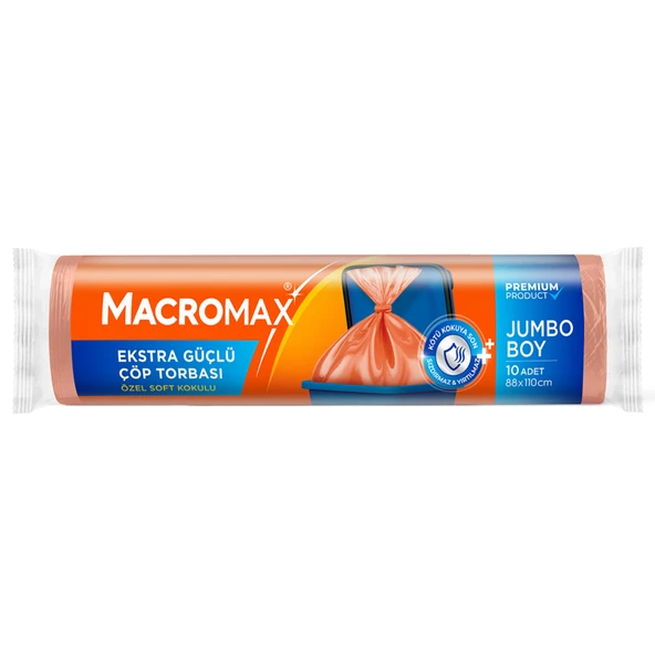 Macromax Extra Güçlü Çöp Torbası Jumbo Boy 10 Adet (5'li Paket) ürün görseli 1