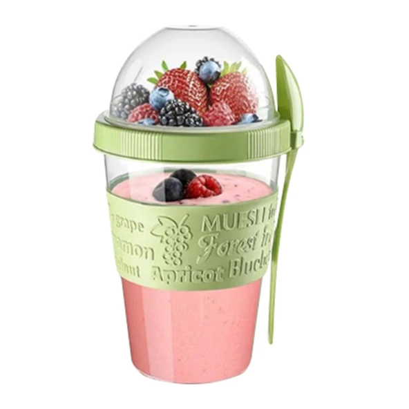 Titiz Kaşıklı Yoğurt Kabı Şeritli 600 Ml (6'li Paket) ürün görseli 1