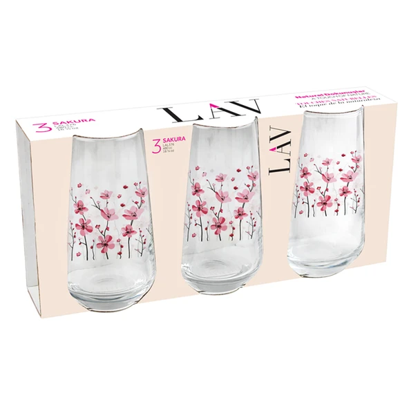 Lav Sakura 3'lü Meşrubat Bardağı 480 Cc (3'li Paket) ürün görseli 1