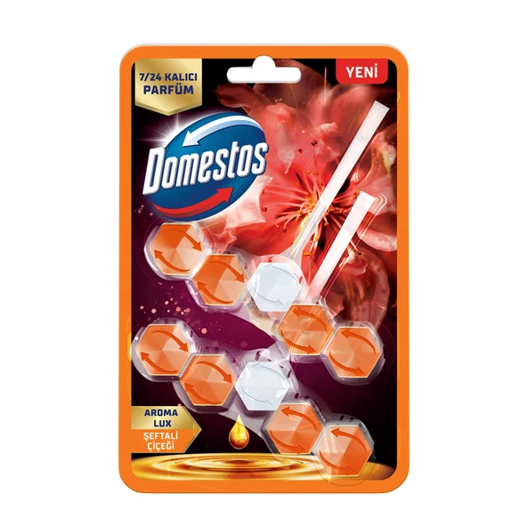 Domestos Wc Blok Lux Şeftali Çiçeği 2 x 50 G (5'li Paket) ürün görseli 1