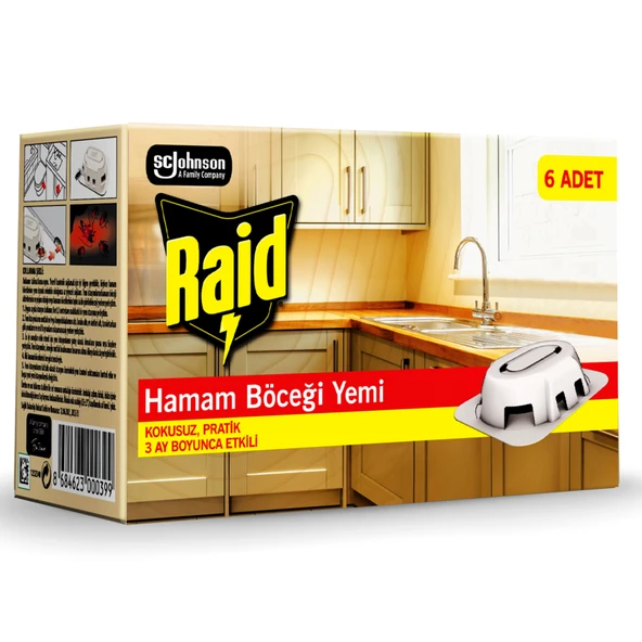 Raid Hamam Böceği Yemi 6 x 2.5 G (3'li Paket) ürün görseli 1