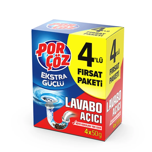 Porçöz Lavabo Açıcı Granül 4 x 50 G (8'li Paket) ürün görseli 1