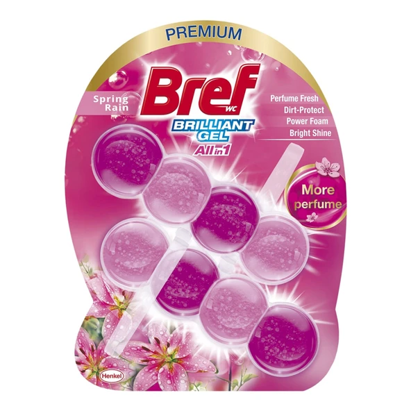 Bref Brilliant Gel Spring Rain Klozet Bloğu 2 x 42 G (4'li Paket) ürün görseli 1