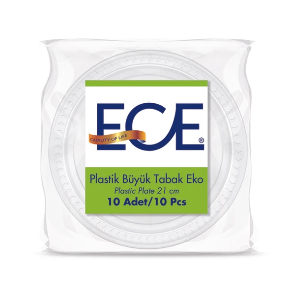 Ece Plastik Tabak 10'lu 21 Cm (8'li Paket) ürün görseli 1
