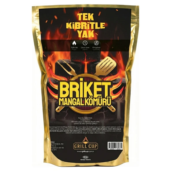 Grill Cup Briket Mangal Kömürü 1.8 Kg (5'li Paket) ürün görseli 1