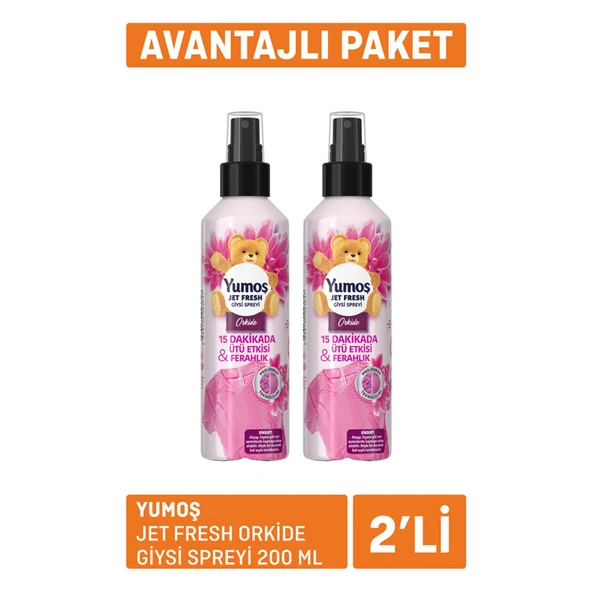 Yumoş Jet Fresh Orkide Giysi Spreyi 2X200 Ml (8'li Paket) ürün görseli 1