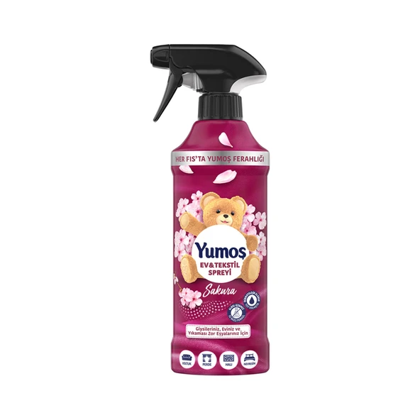 Yumoş Sprey Yıkanması Zor Eşyalar İçin Giysi Spreyi Sakura 450 Ml (3'li Paket) ürün görseli 1