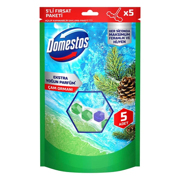Domestos Wc Blok Çam Ferahlığı 5 x 50 G (3'li Paket) ürün görseli 1