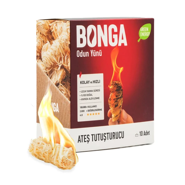 Bonga Odun Yünü Tutuşturucu 10 Adet / 140 G (8'li Paket) ürün görseli 1